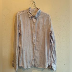 EUC Agnes B. lavender 100% linen shirt